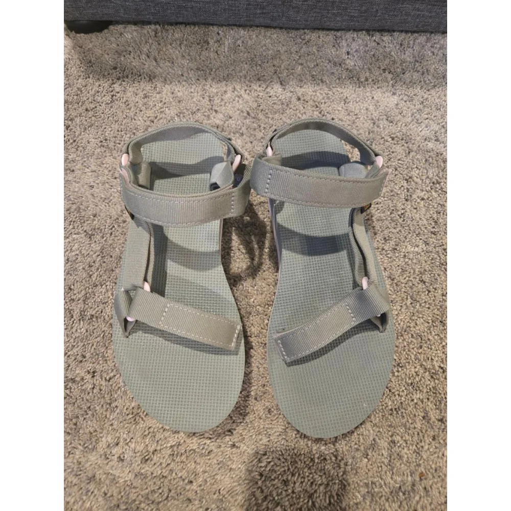 Women's Teva Green and Pink Platform Sandals Size 9